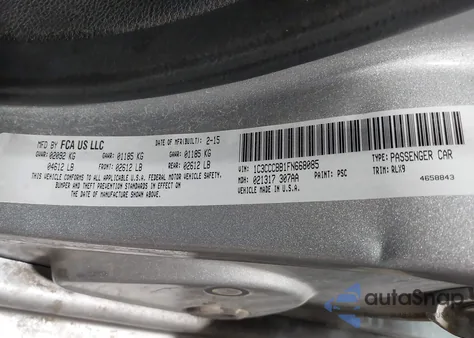 2015 Chrysler 200 S from USA, damaged, VIN 1C3CCCBB1FN668085